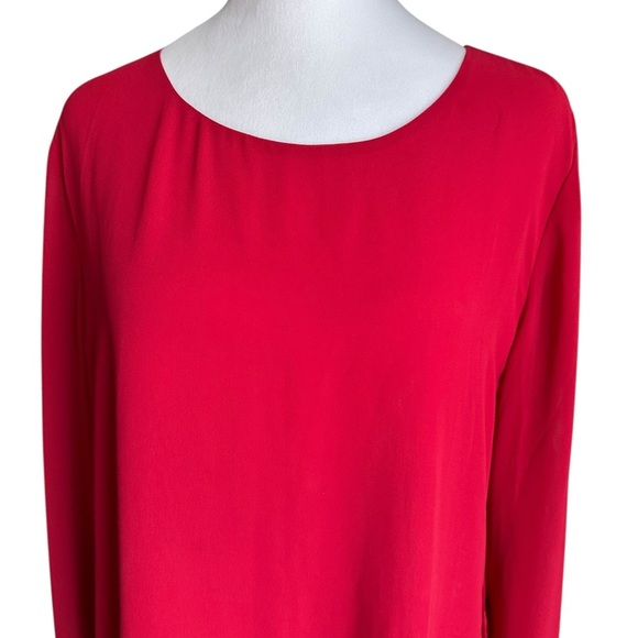 Chico's Women's Red Long Sleeve Blouse Size 2 - Picture 7 of 17